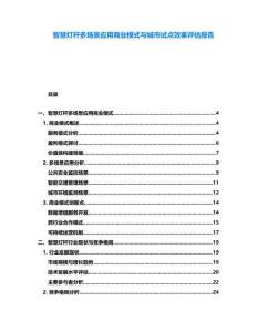 智慧燈桿多場景應用商業(yè)模式與城市試點效果評估報告