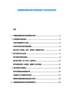 中國通信增值業(yè)務市場發(fā)展?jié)摿εc商業(yè)模式研究