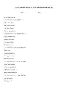 《2025年翻譯專業資格(水平)考試越南語一級筆譯試卷》