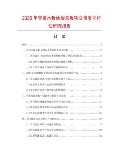 2026年中國(guó)水暖地板采暖項(xiàng)目投資可行性研究報(bào)告