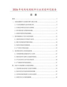 2026年電線電纜配件行業(yè)深度研究報告