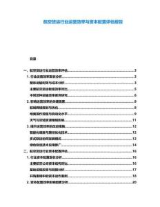 航空貨運(yùn)行業(yè)運(yùn)營(yíng)效率與資本配置評(píng)估報(bào)告