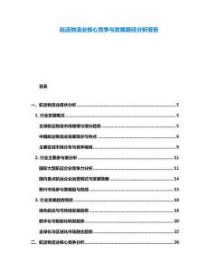 航運(yùn)物流業(yè)核心競(jìng)爭(zhēng)與發(fā)展路徑分析報(bào)告