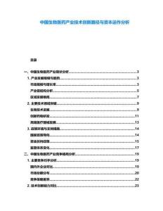 中國(guó)生物醫(yī)藥產(chǎn)業(yè)技術(shù)創(chuàng)新路徑與資本運(yùn)作分析
