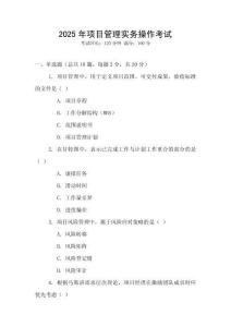 2025年項(xiàng)目管理實(shí)務(wù)操作考試