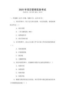 2025年項(xiàng)目管理實(shí)務(wù)考試