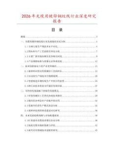 2026年光纜用鍍鋅鋼絞線行業(yè)深度研究報(bào)告