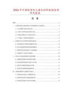 2026年中國輕質(zhì)防火建筑材料數(shù)據(jù)監(jiān)測研究報(bào)告