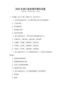 2025年港口装卸操作模拟试题