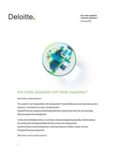 德勤 -貿易應付款項還是貿易應付款項嗎 Are trade payables still trade payables