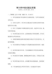 審計師中級試題及答案