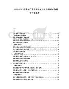 2025-2030中國醫(yī)療大數據脫敏技術合規(guī)要求與科研價值報告