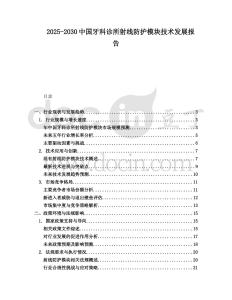 2025-2030中國牙科診所射線防護模塊技術發(fā)展報告