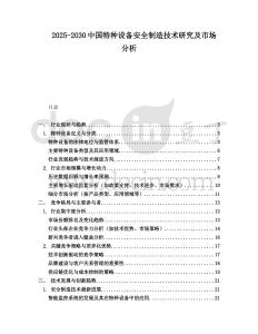 2025-2030中國(guó)特種設(shè)備安全制造技術(shù)研究及市場(chǎng)分析