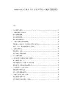 2025-2030中國(guó)伊利石新型環(huán)保涂料配方創(chuàng)新報(bào)告