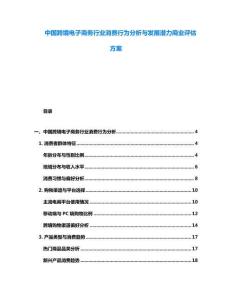 中國跨境電子商務(wù)行業(yè)消費(fèi)行為分析與發(fā)展?jié)摿ι虡I(yè)評(píng)估方案