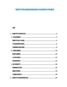 智慧燈桿多功能集成商業(yè)模式與運(yùn)營(yíng)維護(hù)分析報(bào)告