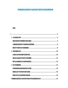 中國漂洗添加劑行業(yè)標(biāo)準(zhǔn)升級對市場洗牌影響