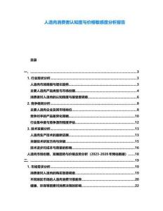人造肉消費者認知度與價格敏感度分析報告