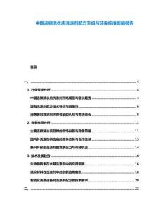 中國連鎖洗衣店洗滌劑配方升級(jí)與環(huán)保標(biāo)準(zhǔn)影響報(bào)告