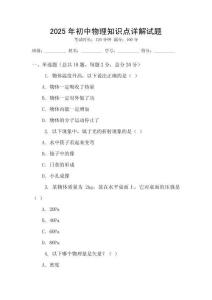2025年初中物理知識點詳解試題