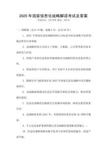 2025年國家信息化戰(zhàn)略解讀考試及答案