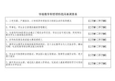 學校教學和管理特色問卷調查表