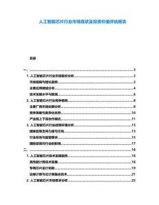 人工智能芯片行業市場現狀及投資價值評估報告