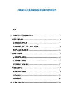 中國城市公共設(shè)施投資建設(shè)規(guī)劃及市場前景研究