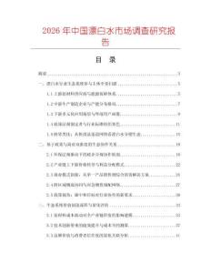 2026年中國漂白水市場調(diào)查研究報告