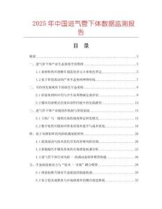 2025年中國(guó)進(jìn)氣管下體數(shù)據(jù)監(jiān)測(cè)報(bào)告