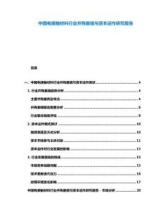 中國電接觸材料行業(yè)并購重組與資本運(yùn)作研究報告