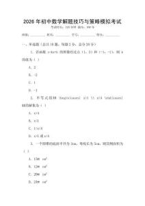 2026年初中數(shù)學(xué)解題技巧與策略模擬考試