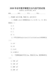 2026年初中數(shù)學(xué)解題方法與技巧測試卷