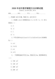 2026年初中數(shù)學(xué)解題方法詳解試題