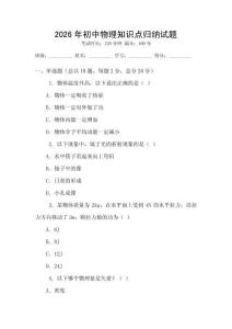 2026年初中物理知識點歸納試題