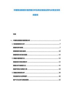 中國物流數據價值挖掘分析及商業智能應用與決策支持系統報告