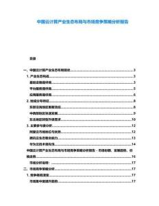 中國云計(jì)算產(chǎn)業(yè)生態(tài)布局與市場競爭策略分析報(bào)告
