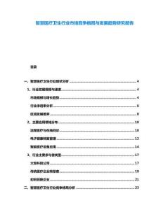 智慧醫(yī)療衛(wèi)生行業(yè)市場競爭格局與發(fā)展趨勢研究報告