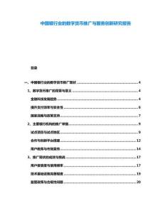 中國銀行業(yè)的數(shù)字貨幣推廣與服務(wù)創(chuàng)新研究報告