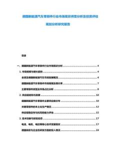 德國(guó)新能源汽車零部件行業(yè)市場(chǎng)現(xiàn)狀供需分析及投資評(píng)估規(guī)劃分析研究報(bào)告