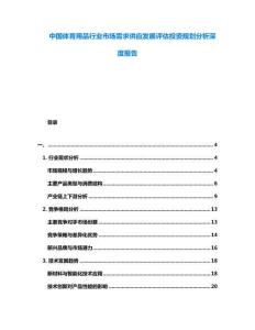 中國(guó)體育用品行業(yè)市場(chǎng)需求供應(yīng)發(fā)展評(píng)估投資規(guī)劃分析深度報(bào)告