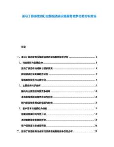 圣馬丁旅游度假行業旅館酒店設施服務競爭態勢分析報告