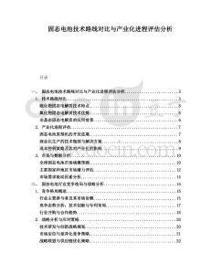 固態(tài)電池技術(shù)路線對比與產(chǎn)業(yè)化進程評估分析