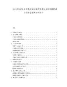 2025至2030中國系統(tǒng)基礎(chǔ)架構(gòu)軟件行業(yè)項目調(diào)研及市場前景預(yù)測評估報告