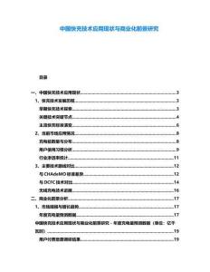 中國快充技術應用現狀與商業化前景研究