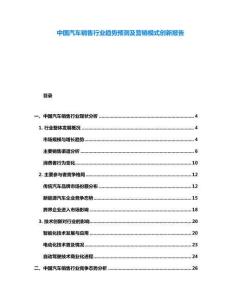 中國(guó)汽車銷售行業(yè)趨勢(shì)預(yù)測(cè)及營(yíng)銷模式創(chuàng)新報(bào)告