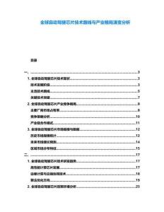 全球自動(dòng)駕駛芯片技術(shù)路線與產(chǎn)業(yè)格局演變分析