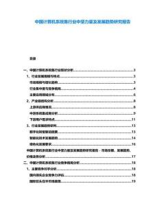 中国计算机系统集行业中坚力量及发展趋势研究报告