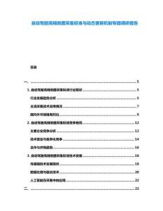 自動(dòng)駕駛高精地圖采集標(biāo)準(zhǔn)與動(dòng)態(tài)更新機(jī)制專題調(diào)研報(bào)告